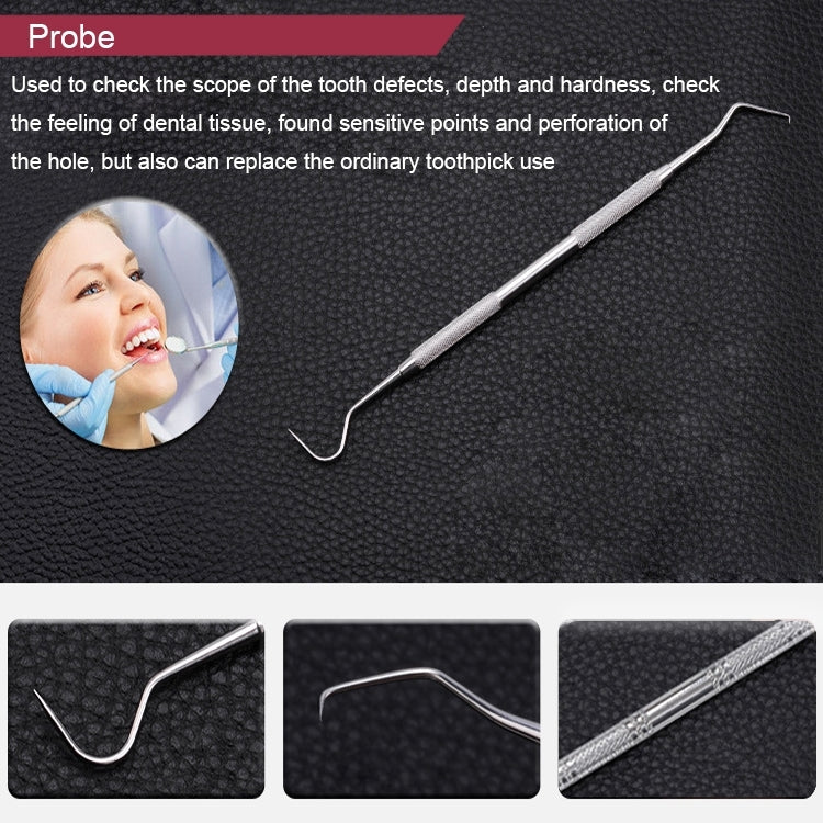6 in 1 Dental Tool Set (Stainless Steel Probe + Hoe-shaped Dentist + Sickle Dentist + Tooth Stain Rejection Device + Dental Tweezers + Mouth Mirror) - free shipping - PMC TechLife - Order now!