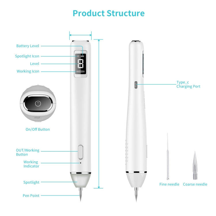 Xpreen XPRE061 Professional Dark Spot Remover Freckle Tattoo Chargeable Wart Mole Remover, with LED Screen and Spotlight(Tarnish) - Beauty Instrument by Xpreen | Online Shopping South Africa | PMC Jewellery | Buy Now Pay Later Mobicred