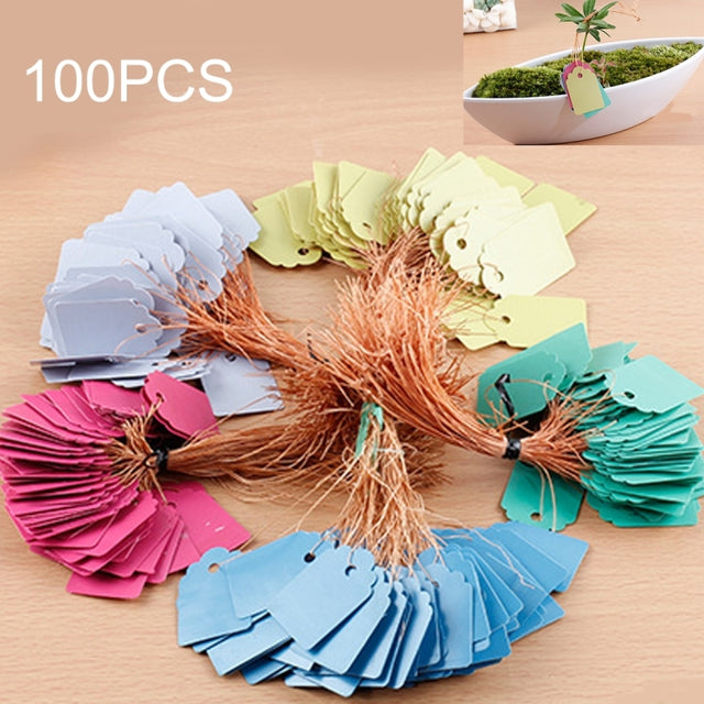 100 PCS Water-resistant Durable and Reusable Plastic Nursery Garden Plant Label Flower Tag Mark Plant Tag Labels, Random Color Delivery