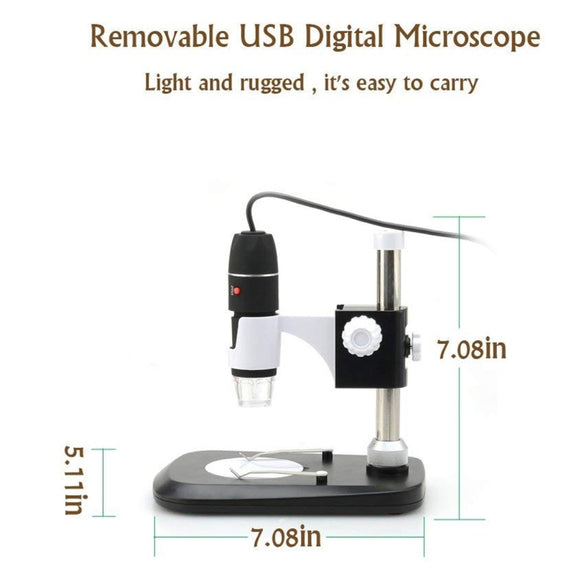 DMS-MDS800 40X-1600X Magnifier 2.0MP Image Sensor USB Digital Microscope with 8 LEDs & Professional Stand