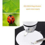 DMS-MDS800 40X-1600X Magnifier 2.0MP Image Sensor USB Digital Microscope with 8 LEDs & Professional Stand