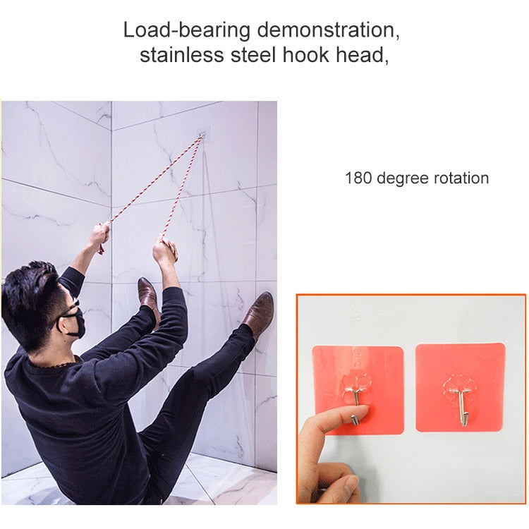 10pcs PVC + Stainless Steel Thick Plum Shape Seamless Adhesive Hook Water-resistant Transparent Strong Stick Hook Kitchen Wall Mount