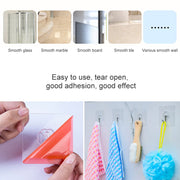 10pcs PVC + Stainless Steel Thick Plum Shape Seamless Adhesive Hook Water-resistant Transparent Strong Stick Hook Kitchen Wall Mount