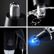 SPORTSMAN Four-in-one Rechargeable Ear Nose Trimmer Electric Shaver Beard Face Eyebrows Hair Trimmer For Men, US Plug(Black, 110V)