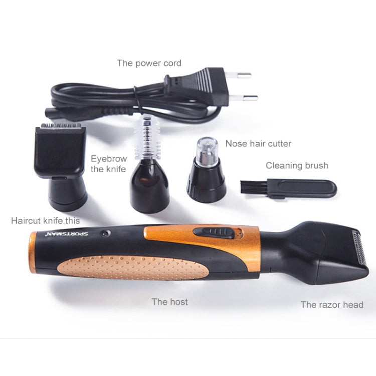 SPORTSMAN Four-in-one USB Rechargeable Ear Nose Trimmer Beard Face Shaver Eyebrows Hair Trimmer For Men(gold USB type) - free shipping - PMC Jewellery - Order now!