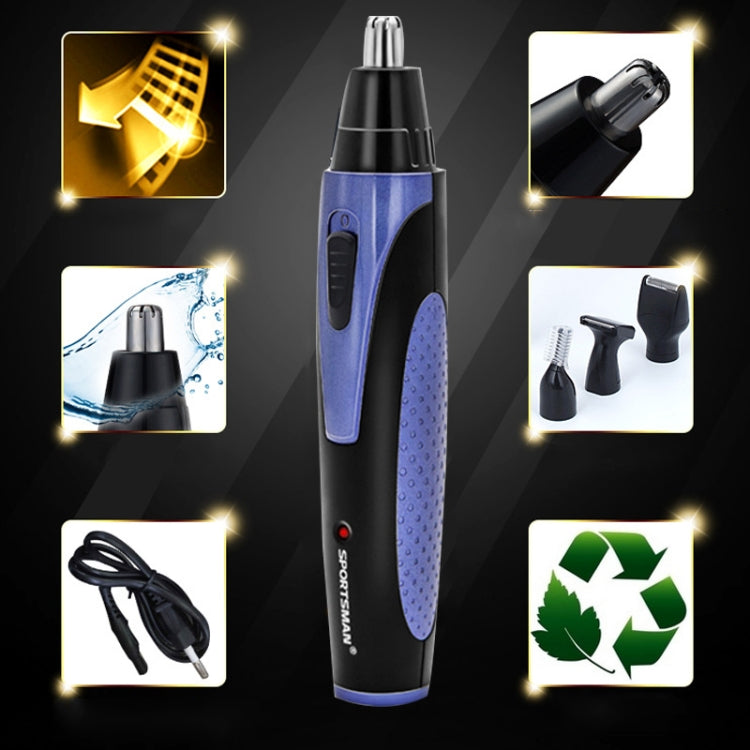 SPORTSMAN Four-in-one USB Rechargeable Ear Nose Trimmer Beard Face Shaver Eyebrows Hair Trimmer For Men(blue USB type) - free shipping - PMC Jewellery - Order now!