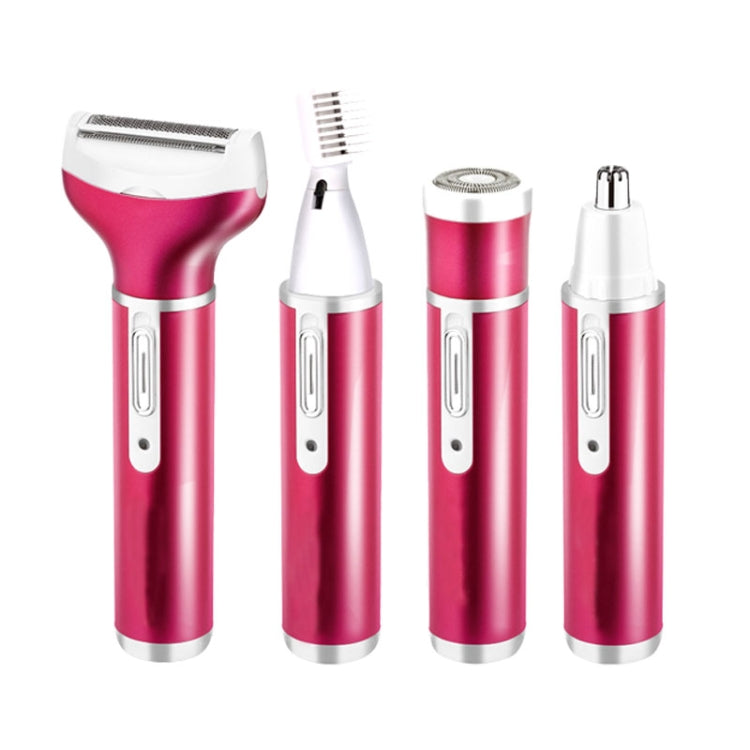 4 In 1  USB Rechargeable Vibrissa Eyebrows Trimmer Body Hair Denuding Machine Set with USB Cable(Purple)