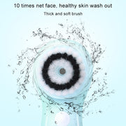 3 in 1 USB Charging Electronic Cleaning Face Beauty Instrument Pores Nose Blackhead Facial Cleansing Brush (Blue)