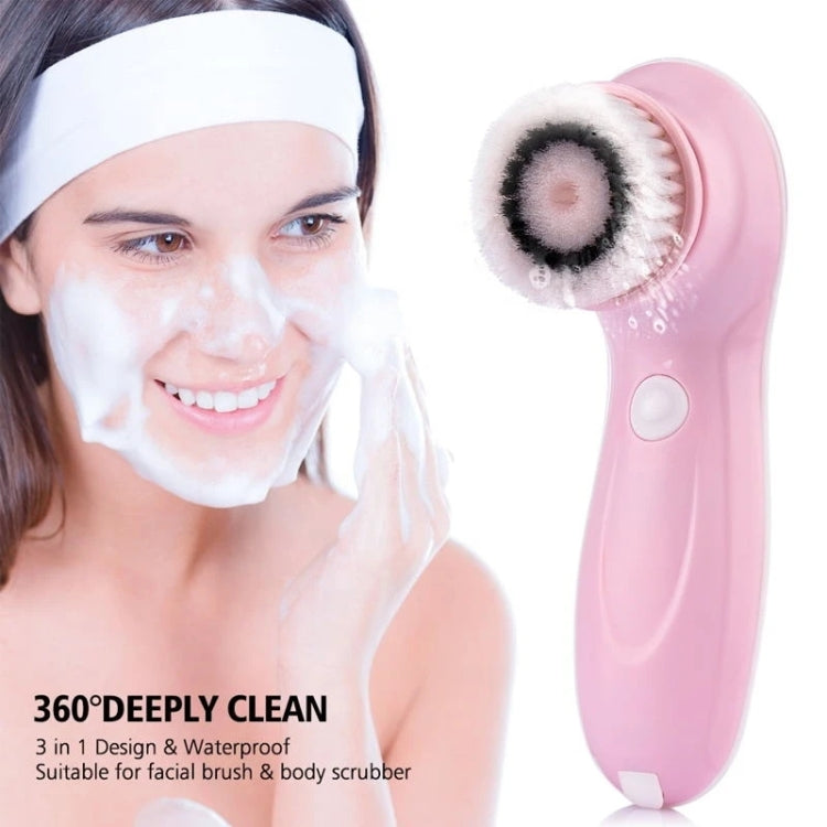 3 in 1 USB Charging Electronic Cleaning Face Beauty Instrument Pores Nose Blackhead Facial Cleansing Brush (Blue)