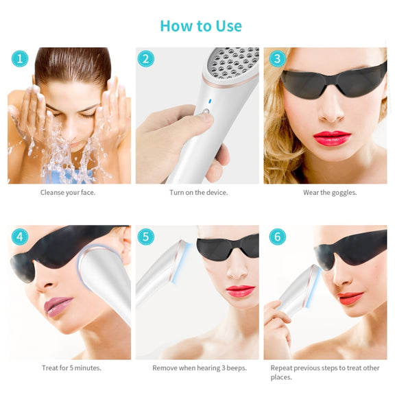 XPREEN XPRE052 Wireless Rechargeable Light Acne Treatment Device Home Acne Clearing Eraser with Blue Light and Red Light(White)
