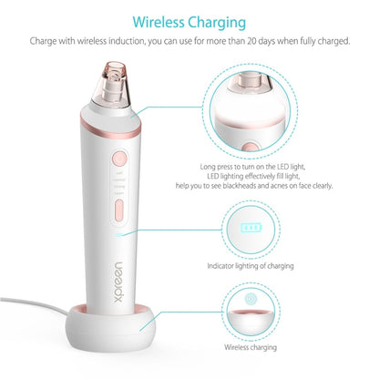 XPREEN XPRE037 Wireless Charging  Multi-function Blackhead Extractor Pore Cleanser with Four Probes & LED Lighting Function(White) - free shipping - PMC Jewellery - Order now!