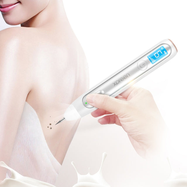 XPREEN XPRE051 Professional Wireless Rechargeable Mole Freckle Dark Spots Tattoo Wart Removal Pen Skin Tag Spot Eraser Pro Beauty Sweep Spot Pen Kit With LED Screen & Spotlight(White)