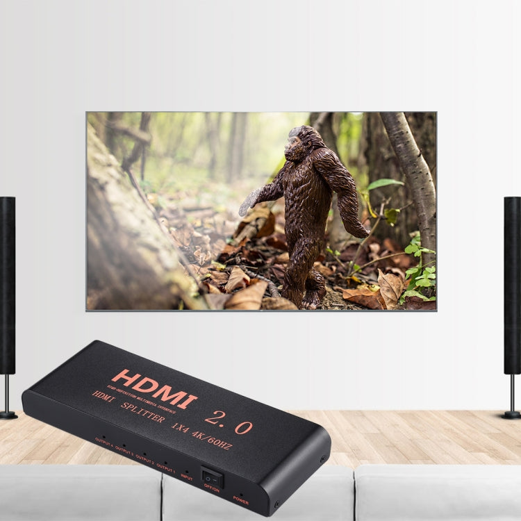 CY-042 1X4 HDMI 2.0 4K/60Hz Splitter, EU Plug - Splitter by PMC TechLife | Online Shopping South Africa | PMC TechLife