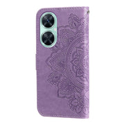 For Huawei nova 11i / Maimang 20 5G / Enjoy 60 Pro 7-petal Flowers Embossing Leather Phone Case (Light Purple)