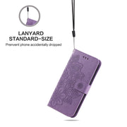 For Huawei nova 11i / Maimang 20 5G / Enjoy 60 Pro 7-petal Flowers Embossing Leather Phone Case (Light Purple)