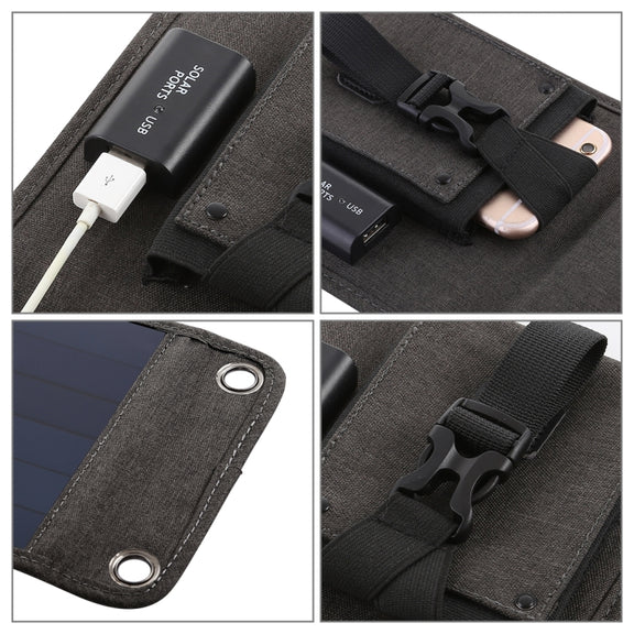 HAWEEL 14W 5V 2.4A Portable Foldable Solar Charger Outdoor Travel Rechargeable Folding Bag with 4 Solar Panels & USB Port, Size: S
