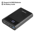 HAWEEL DIY 4x 18650 Battery (Not Included) 12000mAh Dual-way QC Charger Power Bank Shell Box with 2x USB Output & Display,  Support QC 2.0 / QC 3.0 / FCP / SFCP /  AFC / MTK / BC 1.2 / PD(Black) - Power Bank Box by HAWEEL | Online Shopping South Africa | PMC TechLife | Buy Now Pay Later Mobicred