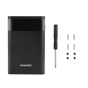 HAWEEL DIY 4x 18650 Battery (Not Included) 12000mAh Dual-way QC Charger Power Bank Shell Box with 2x USB Output & Display,  Support QC 2.0 / QC 3.0 / FCP / SFCP /  AFC / MTK / BC 1.2 / PD(Black)