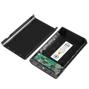 HAWEEL DIY 4x 18650 Battery (Not Included) 12000mAh Dual-way QC Charger Power Bank Shell Box with 2x USB Output & Display,  Support QC 2.0 / QC 3.0 / FCP / SFCP /  AFC / MTK / BC 1.2 / PD(Black)