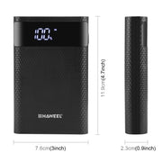 HAWEEL DIY 4x 18650 Battery (Not Included) 12000mAh Dual-way QC Charger Power Bank Shell Box with 2x USB Output & Display,  Support QC 2.0 / QC 3.0 / FCP / SFCP /  AFC / MTK / BC 1.2 / PD(Black)