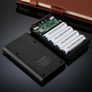 HAWEEL DIY 4x 18650 Battery (Not Included) 12000mAh Dual-way QC Charger Power Bank Shell Box with 2x USB Output & Display,  Support QC 2.0 / QC 3.0 / FCP / SFCP /  AFC / MTK / BC 1.2 / PD(Black)