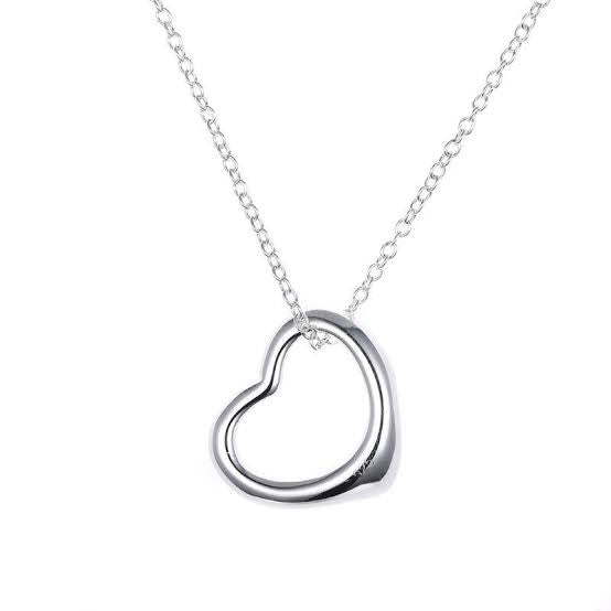 Simple Heart Necklace In 18k White Gold - Necklaces by PMC Jewellery SA | Online Shopping South Africa | PMC Jewellery | Buy Now Pay Later Mobicred