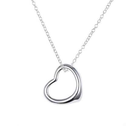 Simple Heart Necklace In 18k White Gold - Necklaces by PMC Jewellery SA | Online Shopping South Africa | PMC Jewellery | Buy Now Pay Later Mobicred