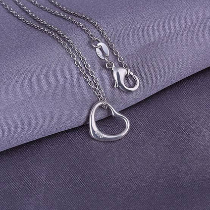 Simple Heart Necklace In 18k White Gold - Necklaces by PMC Jewellery SA | Online Shopping South Africa | PMC Jewellery | Buy Now Pay Later Mobicred