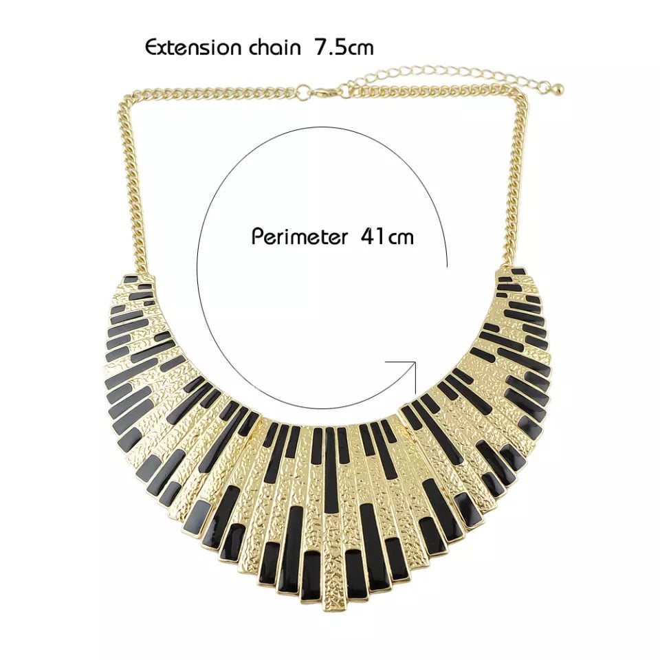 Enamel Bib Statement Necklace