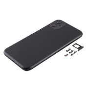 Back Housing Cover with SIM Card Tray & Side keys & Camera Lens for iPhone 11(Black)