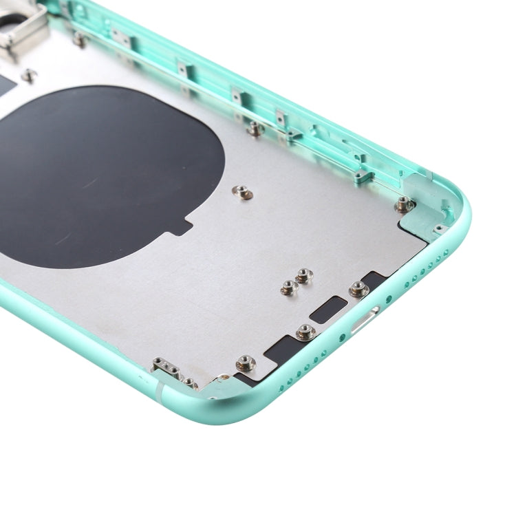 Back Housing Cover with SIM Card Tray & Side keys & Camera Lens for iPhone 11(Green)
