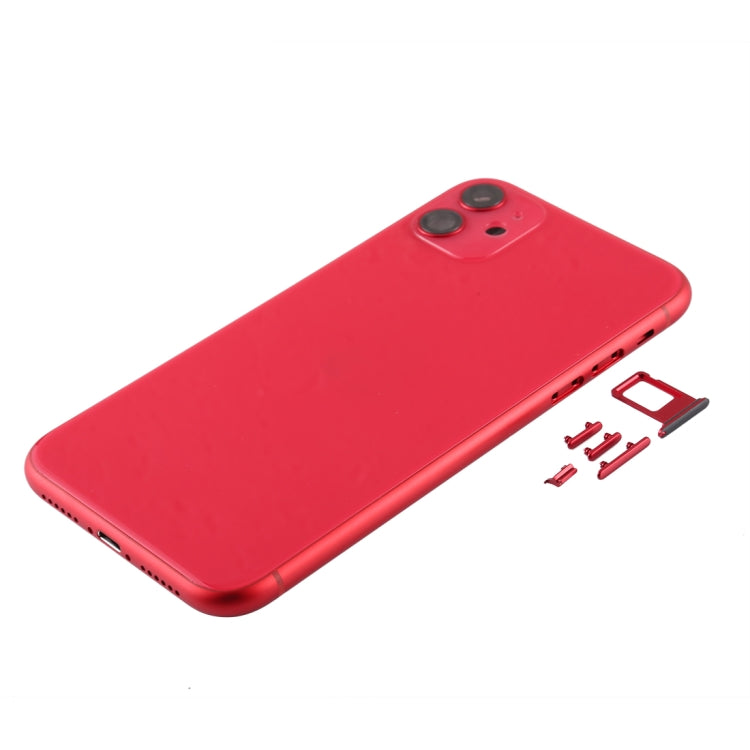 Back Housing Cover with SIM Card Tray & Side keys & Camera Lens for iPhone 11(Red) - Back Cover by PMC TechLife | Online Shopping South Africa | PMC TechLife | Buy Now Pay Later Mobicred