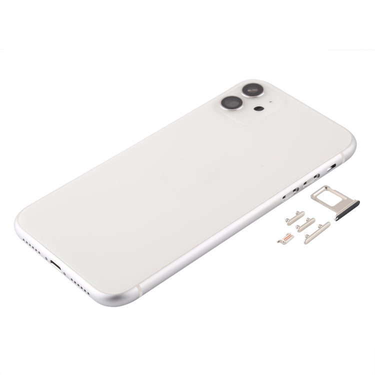 Back Housing Cover with SIM Card Tray & Side keys & Camera Lens for iPhone 11(White) - Back Cover by PMC TechLife | Online Shopping South Africa | PMC TechLife