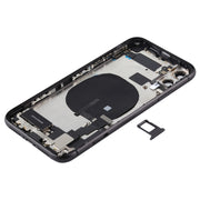 Battery Back Cover Assembly (with Side Keys & Power Button + Volume Button Flex Cable & Wireless Charging Module & Motor & Charging Port & Speaker Ringer Buzzer & Card Tray & Camera Lens Cover) for iPhone 11(Black)