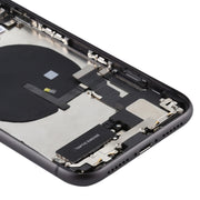Battery Back Cover Assembly (with Side Keys & Power Button + Volume Button Flex Cable & Wireless Charging Module & Motor & Charging Port & Speaker Ringer Buzzer & Card Tray & Camera Lens Cover) for iPhone 11(Black)