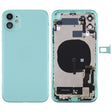 Battery Back Cover Assembly (with Side Keys & Power Button + Volume Button Flex Cable & Wireless Charging Module & Motor & Charging Port & Speaker Ringer Buzzer & Card Tray & Camera Lens Cover) for iPhone 11(Green) - Back Cover by PMC TechLife | Online Shopping South Africa | PMC TechLife | Buy Now Pay Later Mobicred