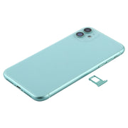 Battery Back Cover Assembly (with Side Keys & Power Button + Volume Button Flex Cable & Wireless Charging Module & Motor & Charging Port & Speaker Ringer Buzzer & Card Tray & Camera Lens Cover) for iPhone 11(Green)