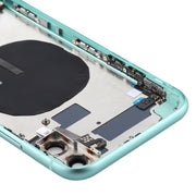 Battery Back Cover Assembly (with Side Keys & Power Button + Volume Button Flex Cable & Wireless Charging Module & Motor & Charging Port & Speaker Ringer Buzzer & Card Tray & Camera Lens Cover) for iPhone 11(Green)