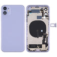 Battery Back Cover Assembly (with Side Keys & Power Button + Volume Button Flex Cable & Wireless Charging Module & Motor & Charging Port & Speaker Ringer Buzzer & Card Tray & Camera Lens Cover) for iPhone 11(Purple) - Back Cover by PMC TechLife | Online Shopping South Africa | PMC TechLife