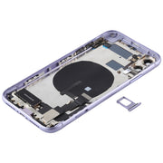 Battery Back Cover Assembly (with Side Keys & Power Button + Volume Button Flex Cable & Wireless Charging Module & Motor & Charging Port & Speaker Ringer Buzzer & Card Tray & Camera Lens Cover) for iPhone 11(Purple)