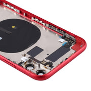 Battery Back Cover Assembly (with Side Keys & Power Button + Volume Button Flex Cable & Wireless Charging Module & Motor & Charging Port & Speaker Ringer Buzzer & Card Tray & Camera Lens Cover) for iPhone 11(Red)
