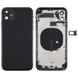 Battery Back Cover (with Side Keys & Card Tray & Power + Volume Flex Cable & Wireless Charging Module) for iPhone 11(Black) - Back Cover by PMC TechLife | Online Shopping South Africa | PMC TechLife