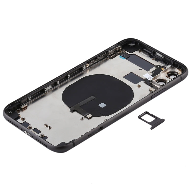 Battery Back Cover (with Side Keys & Card Tray & Power + Volume Flex Cable & Wireless Charging Module) for iPhone 11(Black)