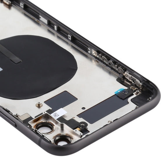 Battery Back Cover (with Side Keys & Card Tray & Power + Volume Flex Cable & Wireless Charging Module) for iPhone 11(Black)