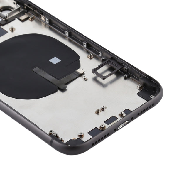 Battery Back Cover (with Side Keys & Card Tray & Power + Volume Flex Cable & Wireless Charging Module) for iPhone 11(Black)
