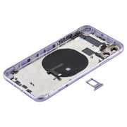 Battery Back Cover (with Side Keys & Card Tray & Power + Volume Flex Cable & Wireless Charging Module) for iPhone 11(Purple)