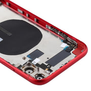 Battery Back Cover (with Side Keys & Card Tray & Power + Volume Flex Cable & Wireless Charging Module) for iPhone 11(Red)