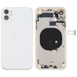 Battery Back Cover (with Side Keys & Card Tray & Power + Volume Flex Cable & Wireless Charging Module) for iPhone 11(White) - Back Cover by PMC TechLife | Online Shopping South Africa | PMC TechLife