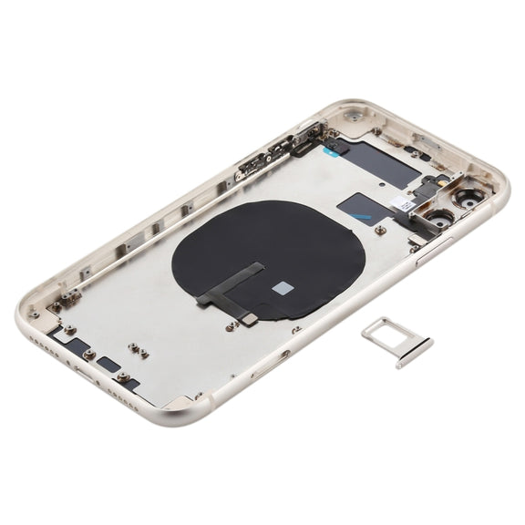 Battery Back Cover (with Side Keys & Card Tray & Power + Volume Flex Cable & Wireless Charging Module) for iPhone 11(White)