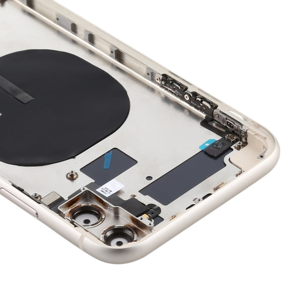 Battery Back Cover (with Side Keys & Card Tray & Power + Volume Flex Cable & Wireless Charging Module) for iPhone 11(White)
